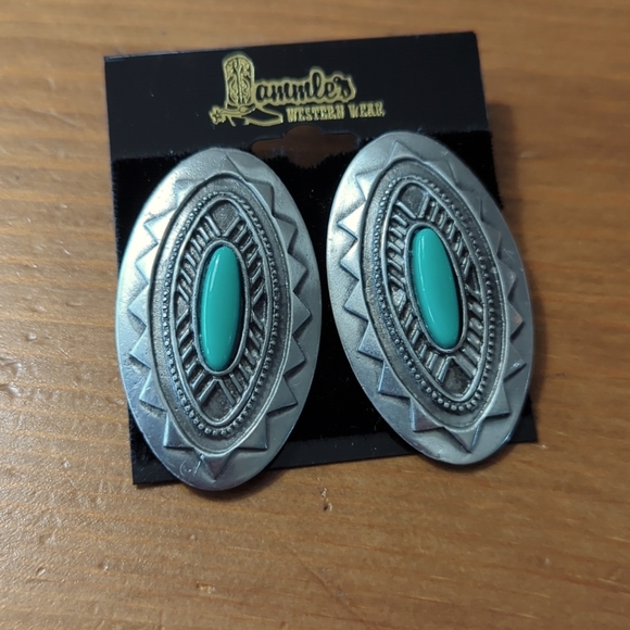 Western silver and turquoise earrings. - Picture 1 of 1